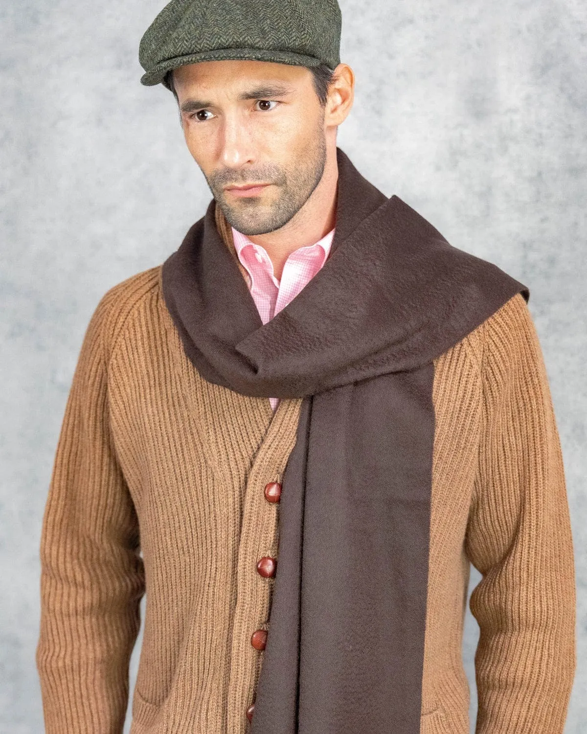 100% Cashmere Brown Scarf