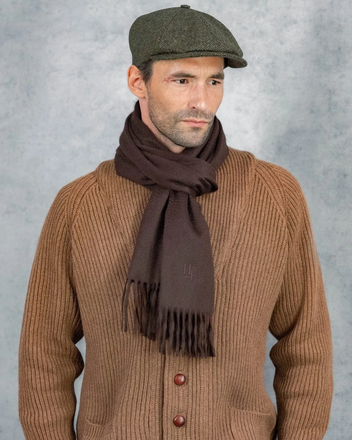 100% Cashmere Brown Scarf