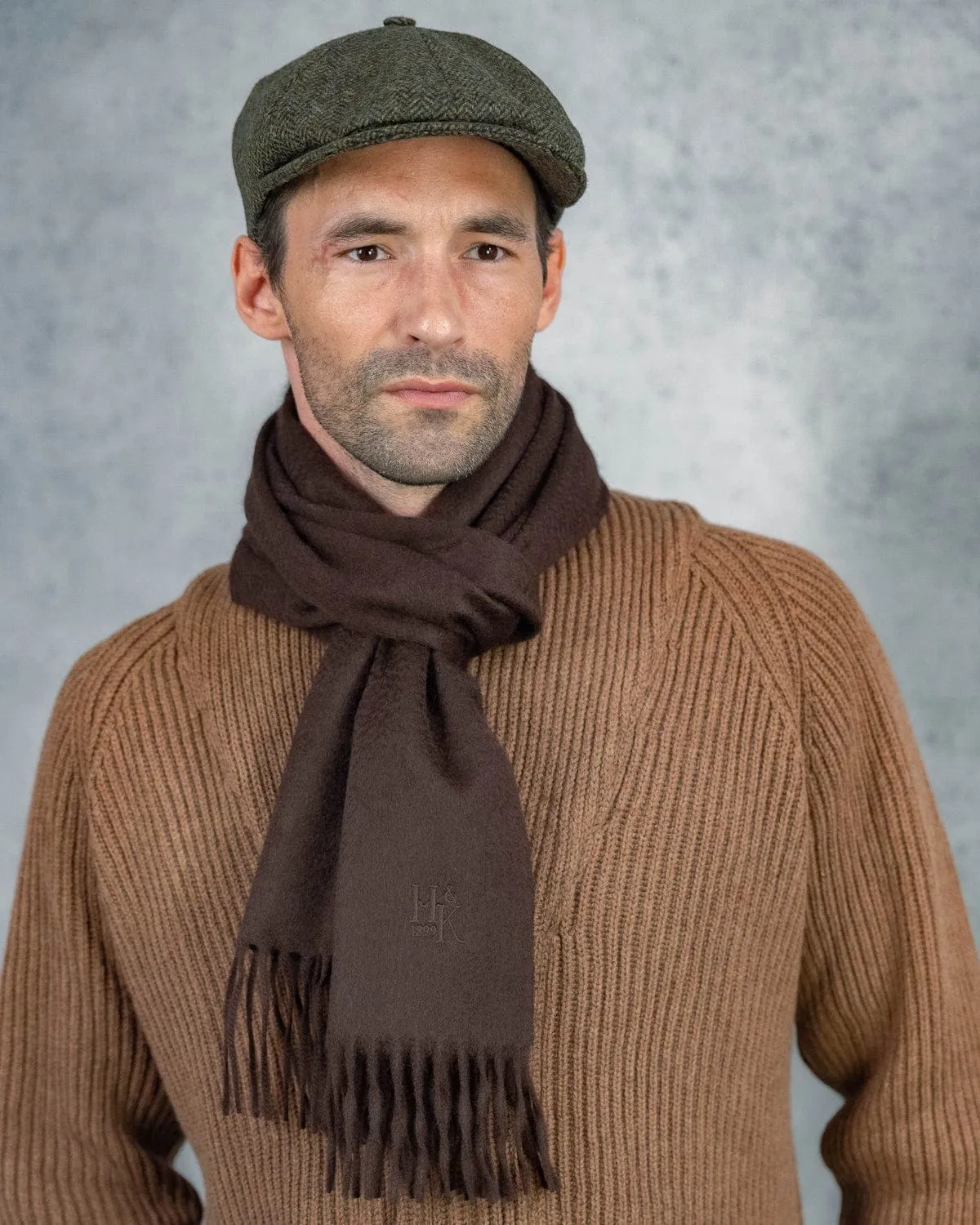 100% Cashmere Brown Scarf