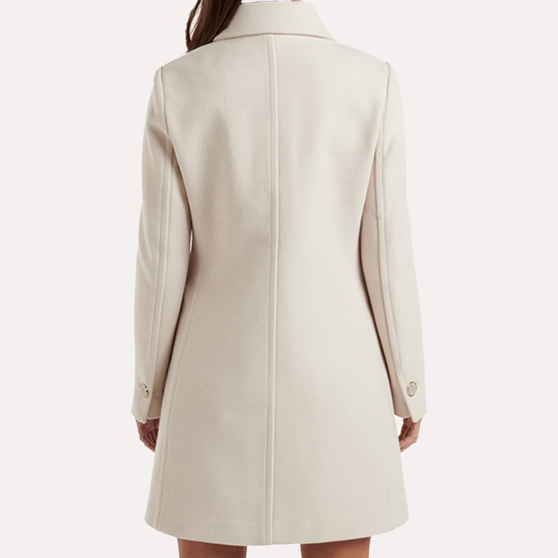 White Wool Trench Coat for Women - 2024