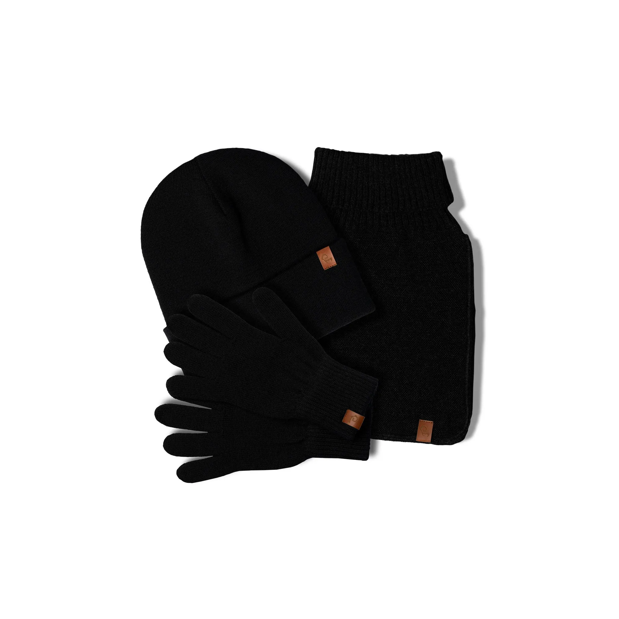 3-Piece Women's Knit Beanie, Dickie, and Gloves