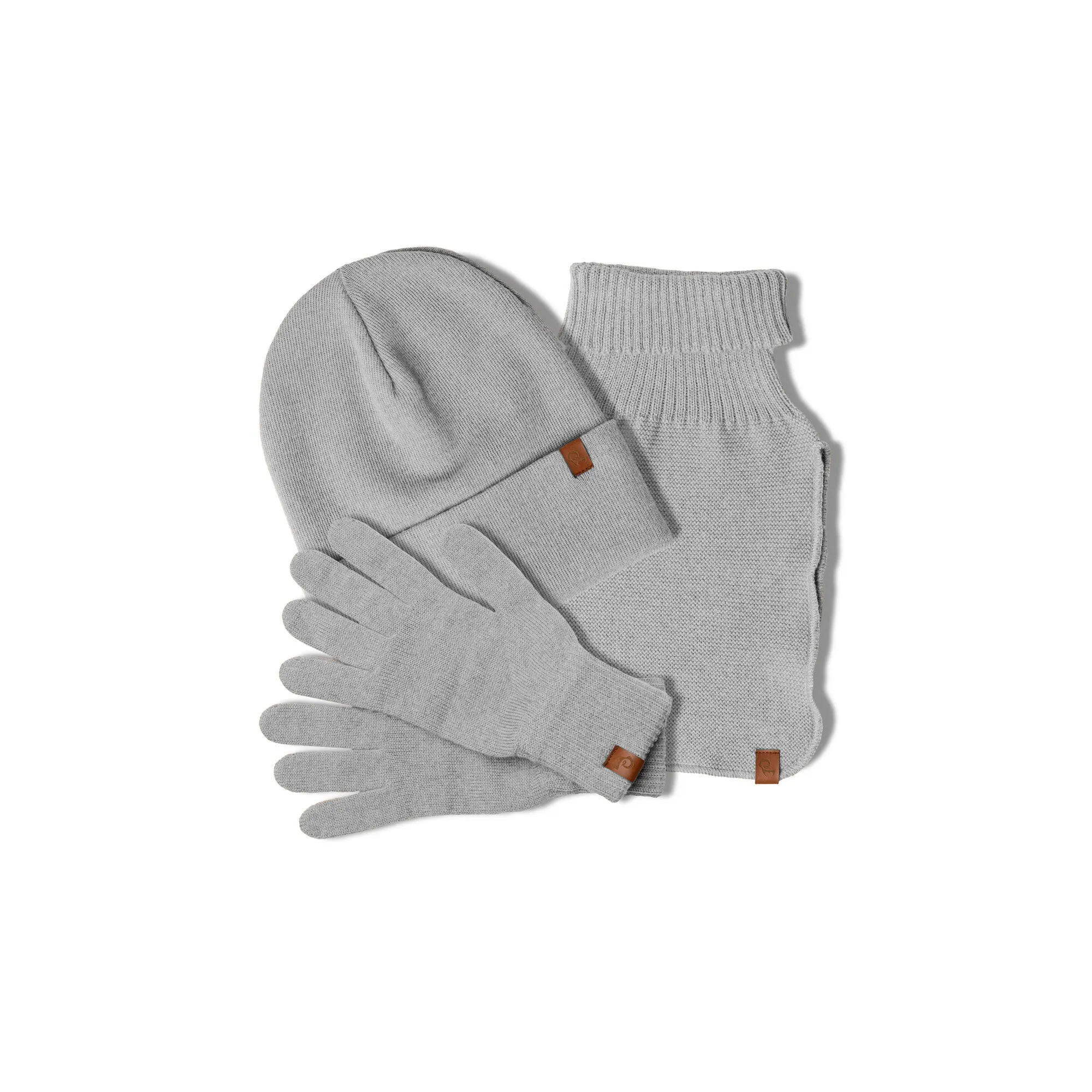 3-Piece Women's Knit Beanie, Dickie, and Gloves