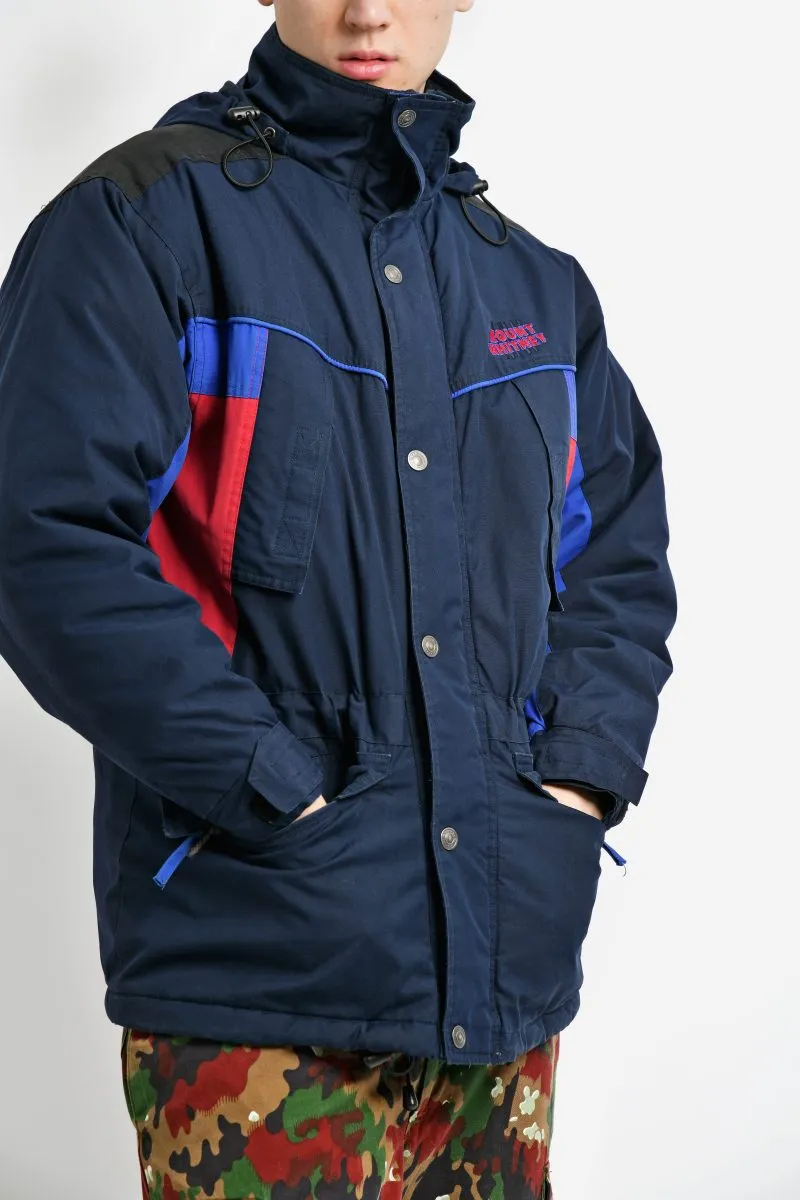 Navy Blue 80s Parka Coat