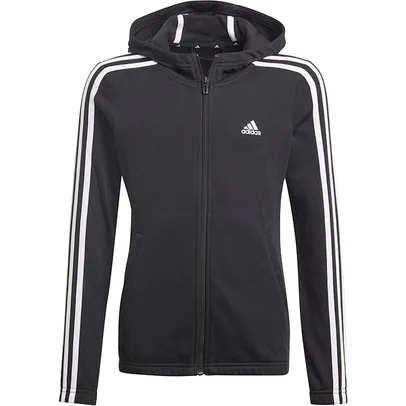 adidas Girls 3 Stripes Full Zip Hoody