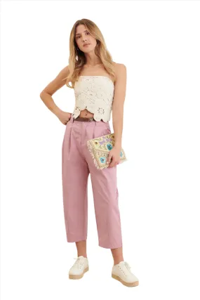 Alice Cropped Pant Rose Color