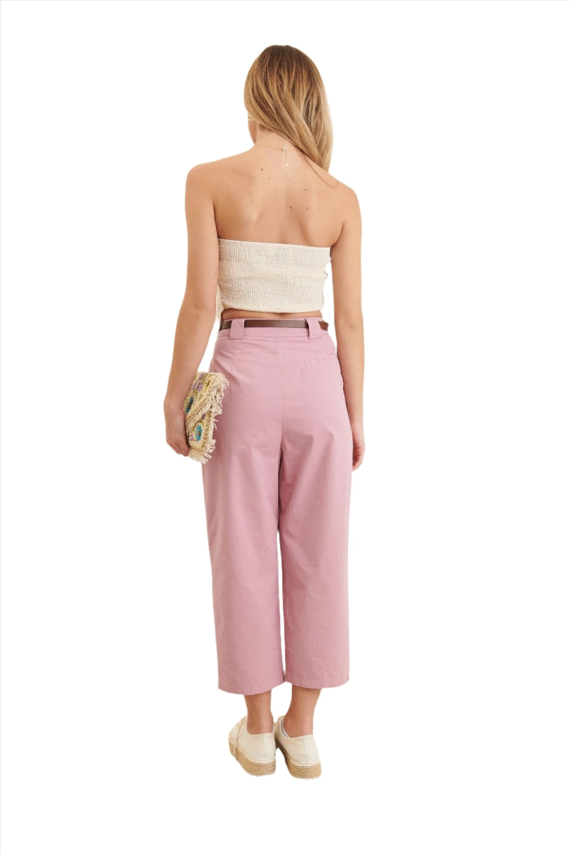 Alice Cropped Pant Rose Color