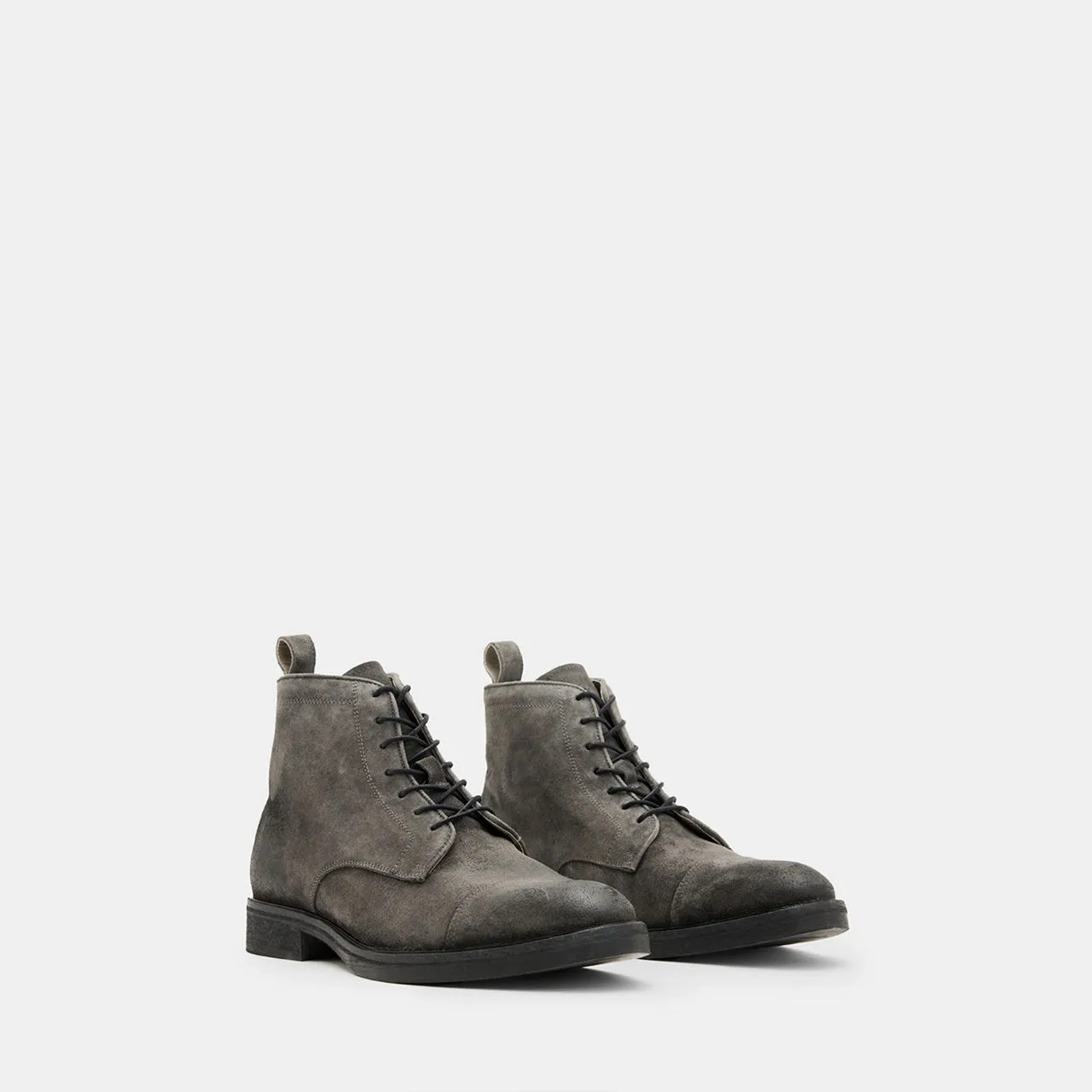 ALLSAINTS Grey Drago Lace-Up Suede Boots