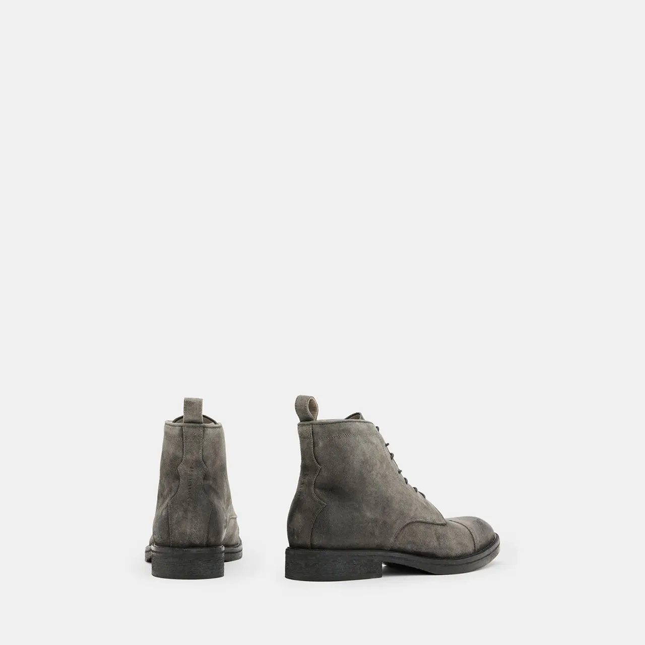 ALLSAINTS Grey Drago Lace-Up Suede Boots