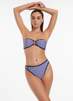 Amoudi Bikini Bottom in Sapphire Blue with High Leg Cut