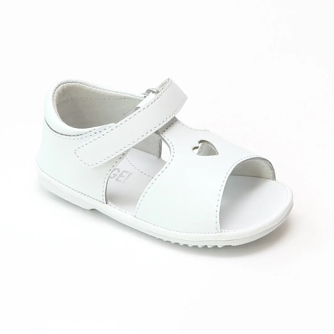 Angel Baby Girls Betsy Open Heart Sandals Leather