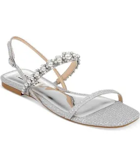 Badgley Mischka Natalee Metallic Embellished Slingback Sandals for Women