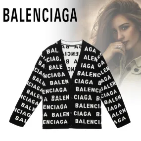 BALENCIAGA cardigans with street style logo for casual wear