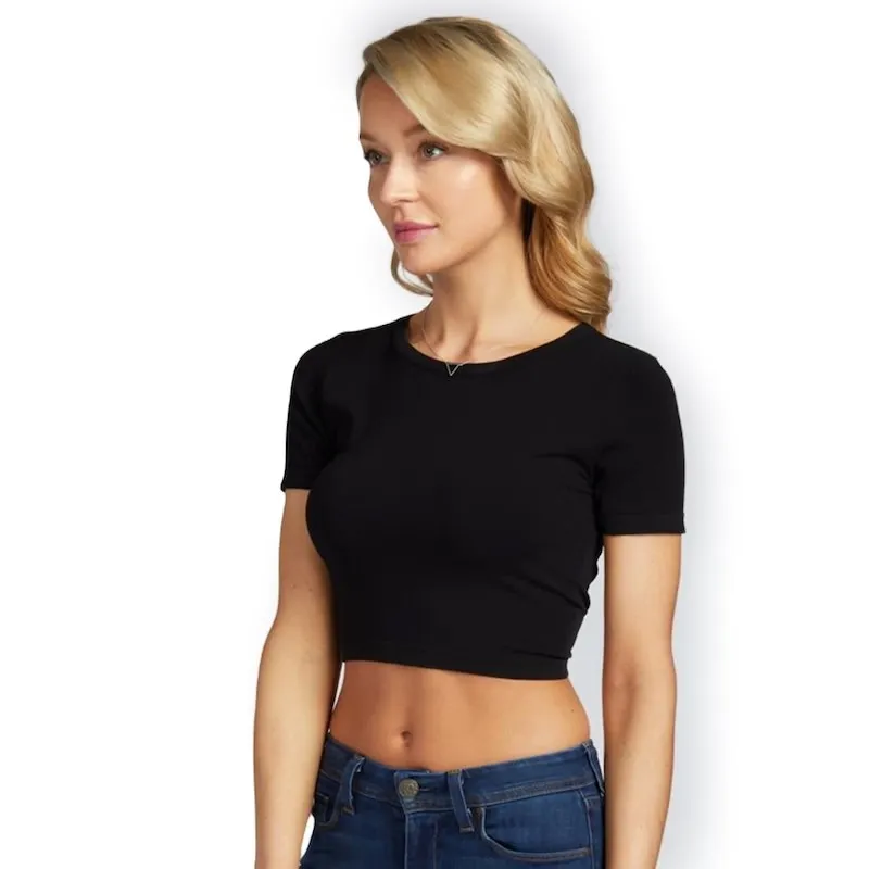 Bamboo Cap Sleeve Crop Top - Essential