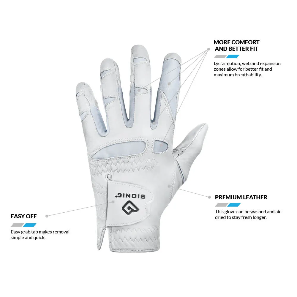 Bionic Golf Women's StableGrip 2.0 Glove in White