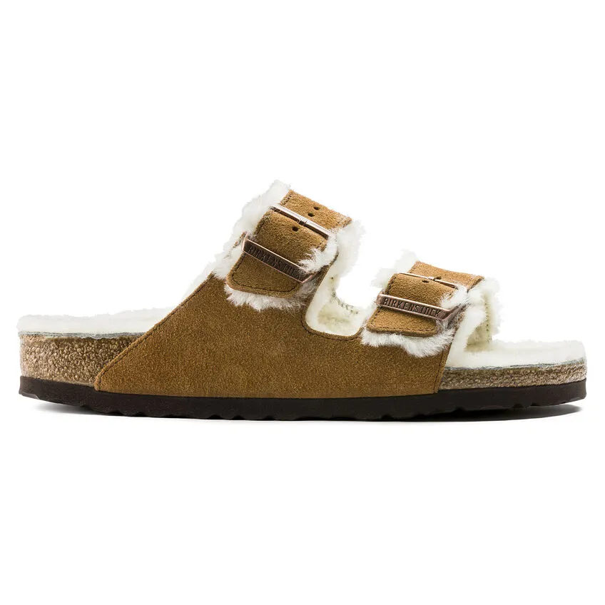 Mink Arizona Shearling Sandals for Women by Birkenstock