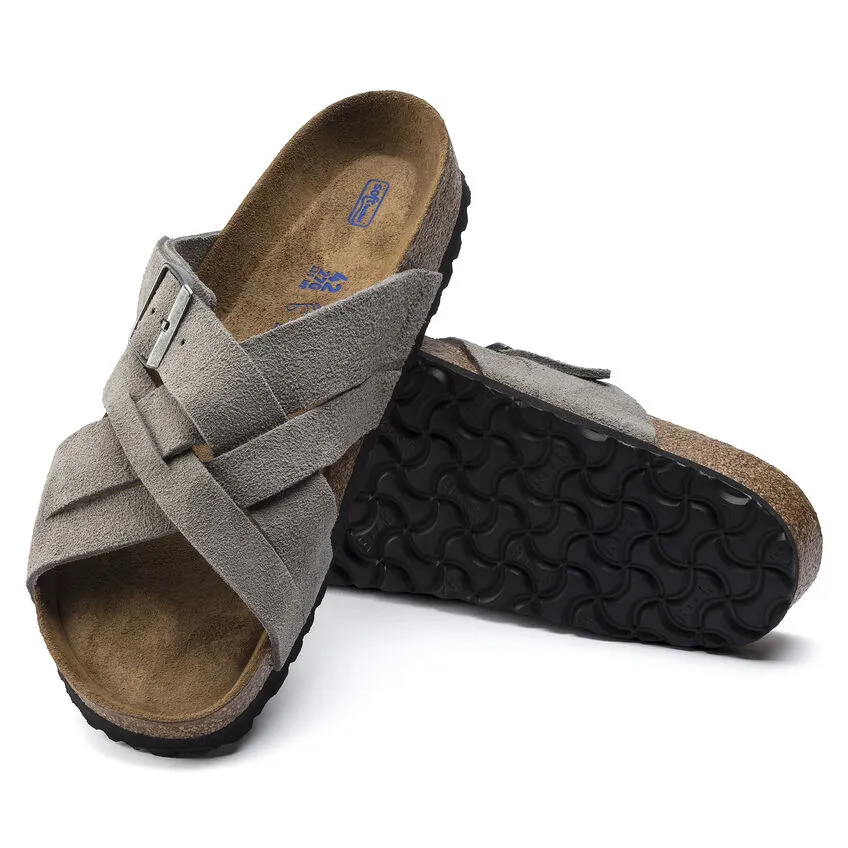 Stone Coin Lugano Suede Soft Footbed Sandals for Women by Birkenstock