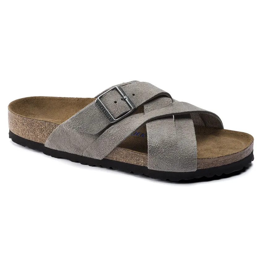 Stone Coin Lugano Suede Soft Footbed Sandals for Women by Birkenstock