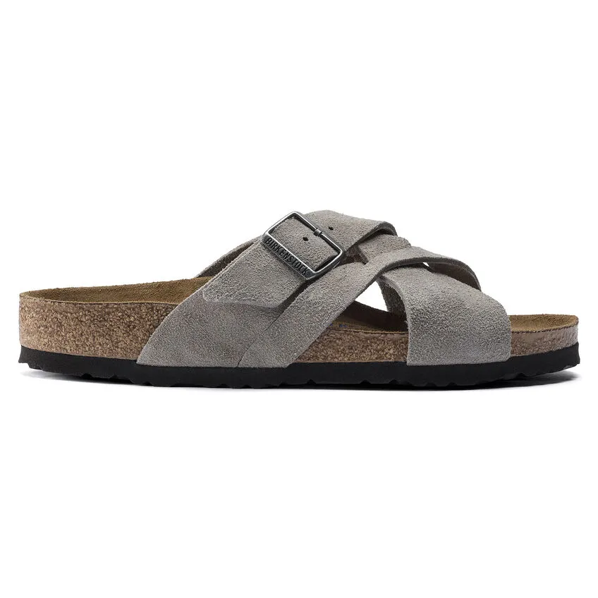 Stone Coin Lugano Suede Soft Footbed Sandals for Women by Birkenstock