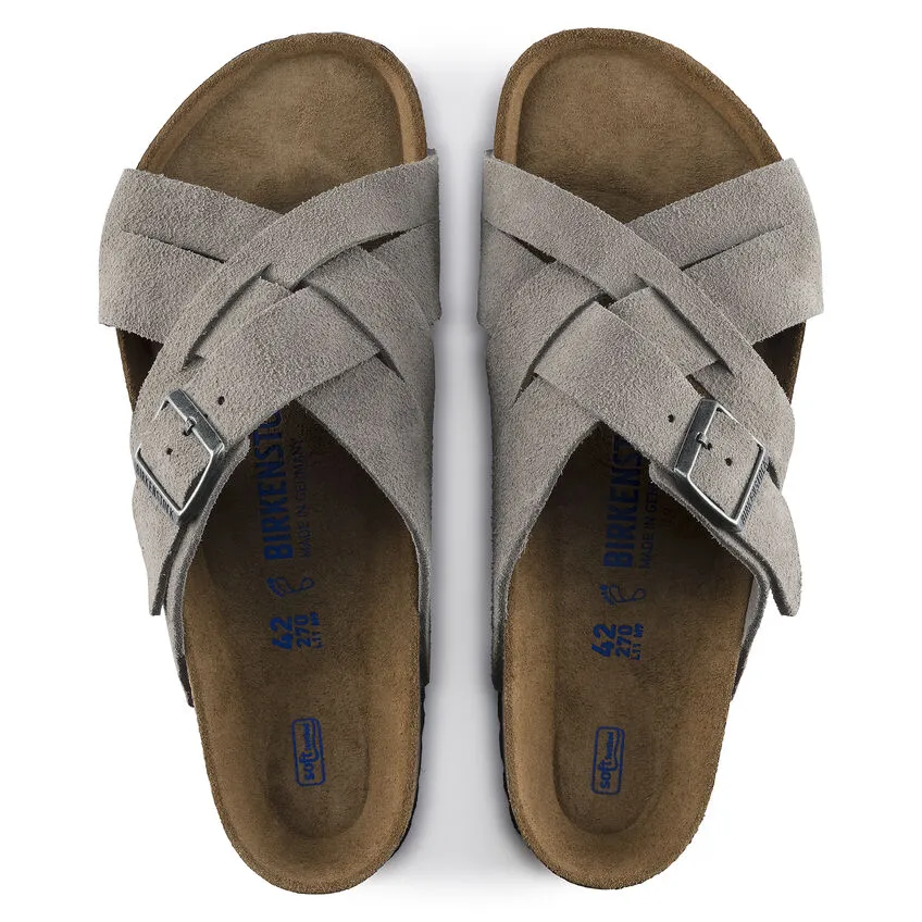 Stone Coin Lugano Suede Soft Footbed Sandals for Women by Birkenstock