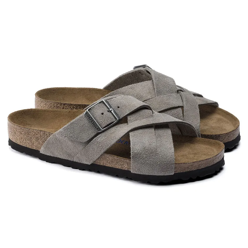 Stone Coin Lugano Suede Soft Footbed Sandals for Women by Birkenstock