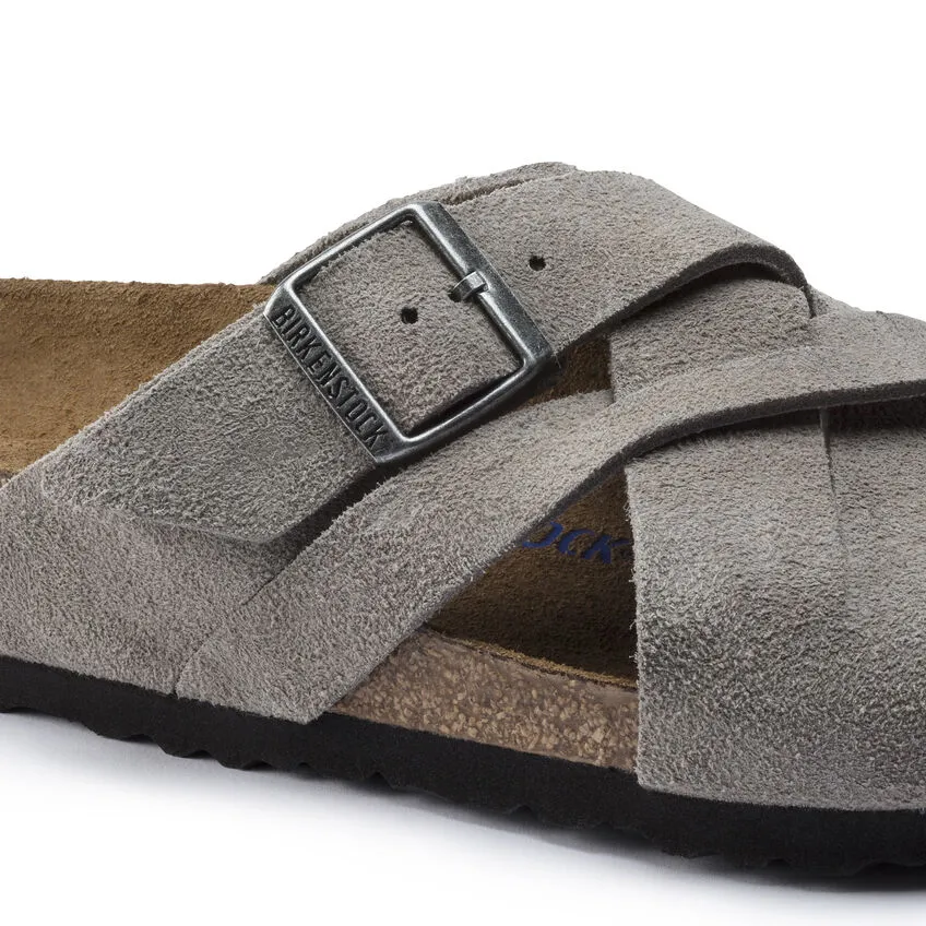 Stone Coin Lugano Suede Soft Footbed Sandals for Women by Birkenstock