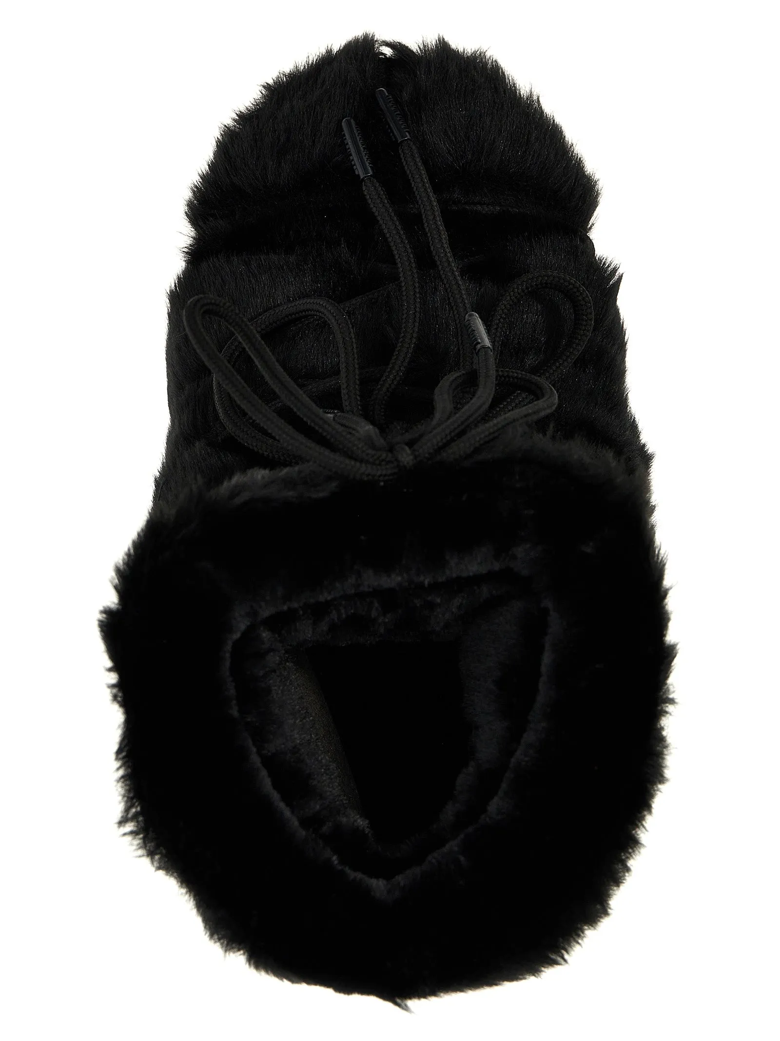 Black Ankle Boots Faux Fur Ltrack Tube