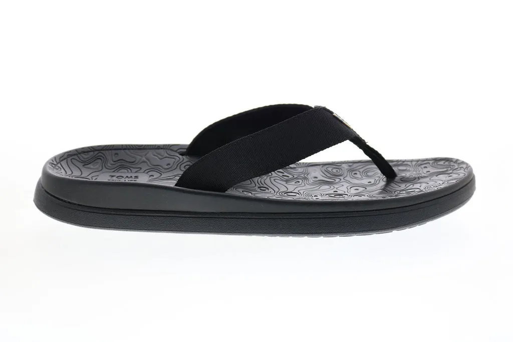 Black Canvas Flip-Flops Sandals Shoes Toms Trvl Lite Flip-flop 10013911 Mens