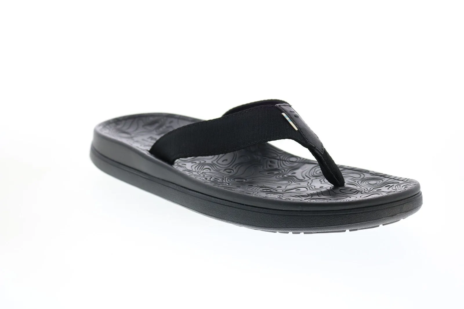 Black Canvas Flip-Flops Sandals Shoes Toms Trvl Lite Flip-flop 10013911 Mens