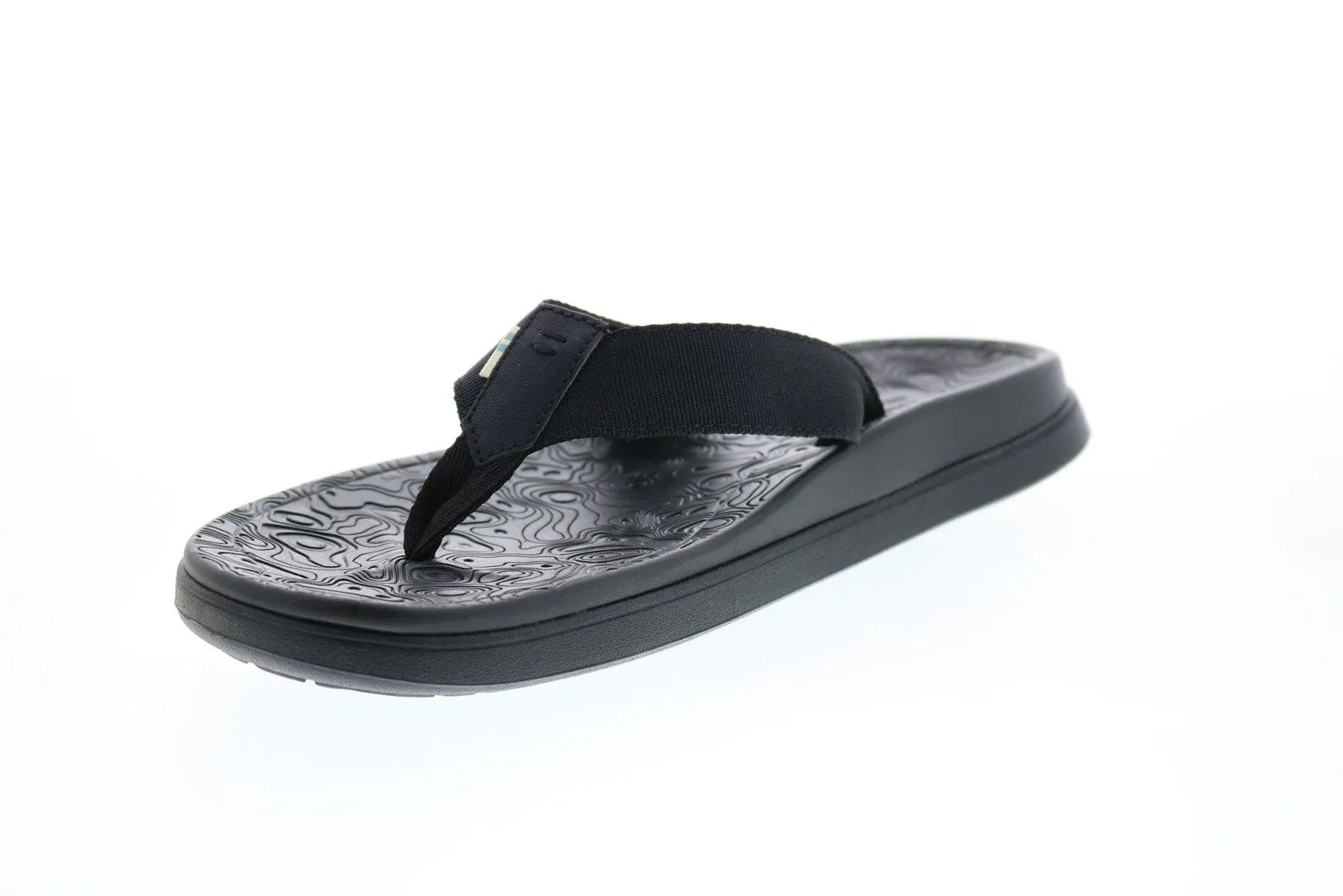 Black Canvas Flip-Flops Sandals Shoes Toms Trvl Lite Flip-flop 10013911 Mens