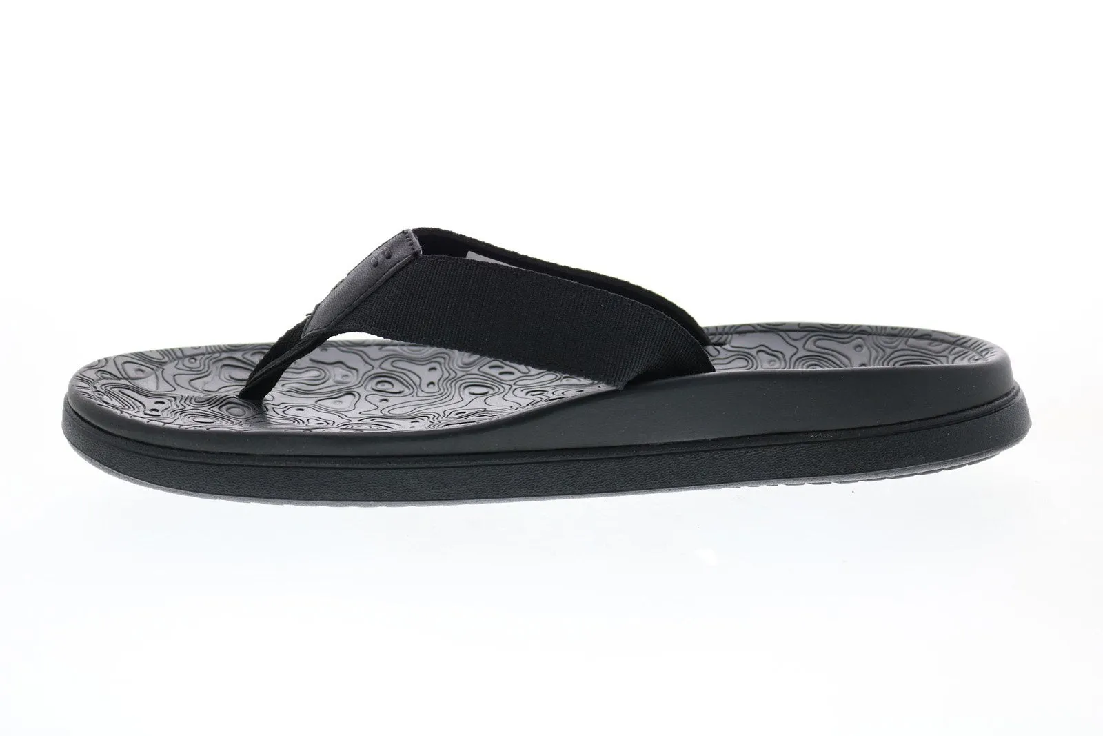 Black Canvas Flip-Flops Sandals Shoes Toms Trvl Lite Flip-flop 10013911 Mens