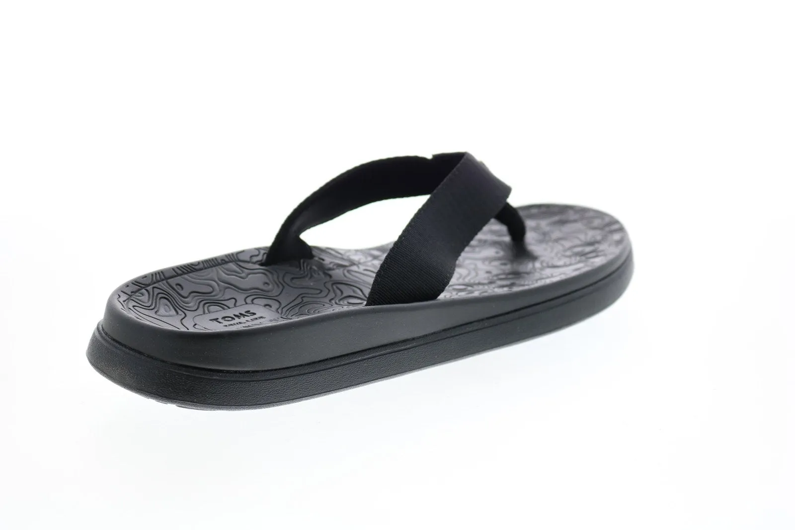 Black Canvas Flip-Flops Sandals Shoes Toms Trvl Lite Flip-flop 10013911 Mens