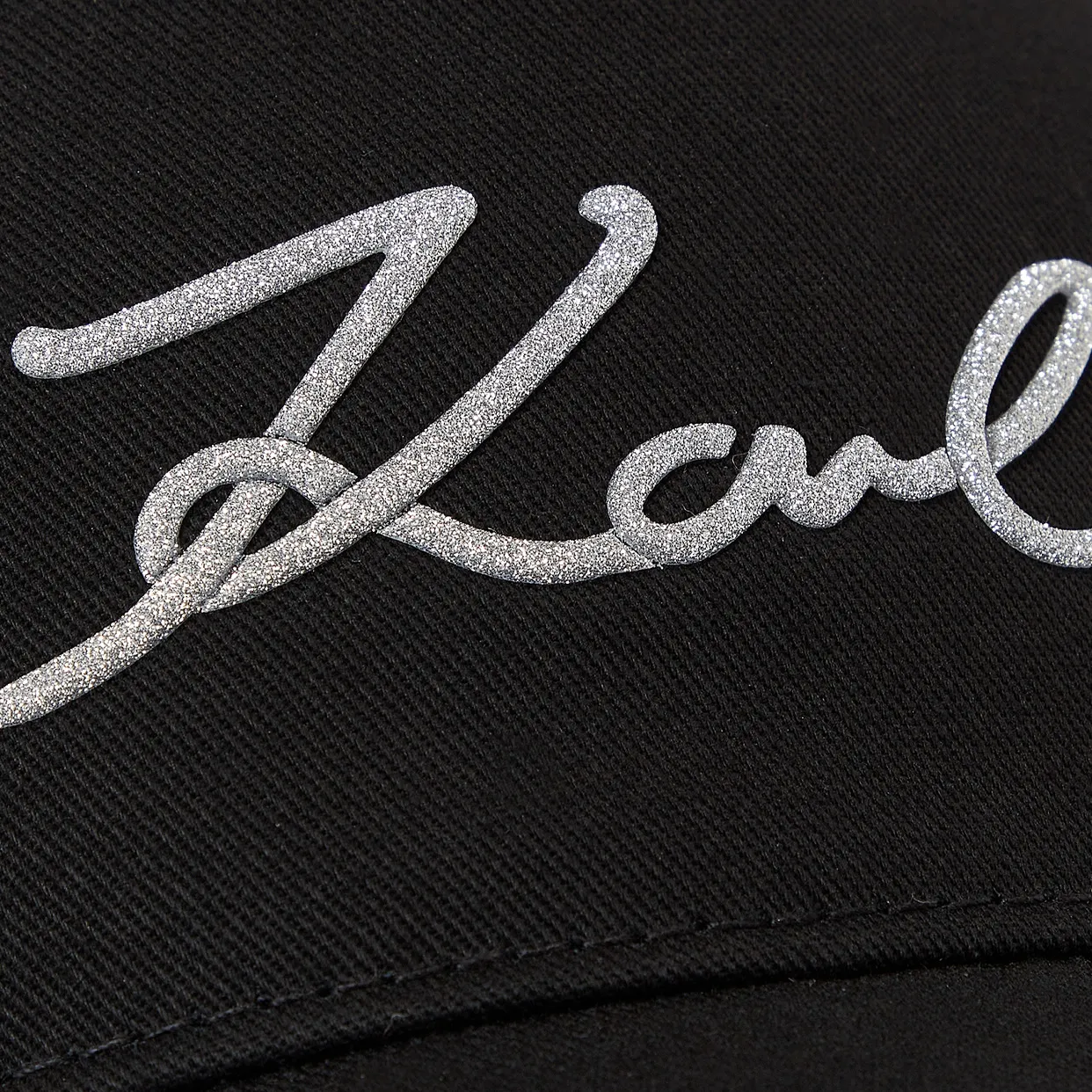 Black Glitter Cap with Signature K Design