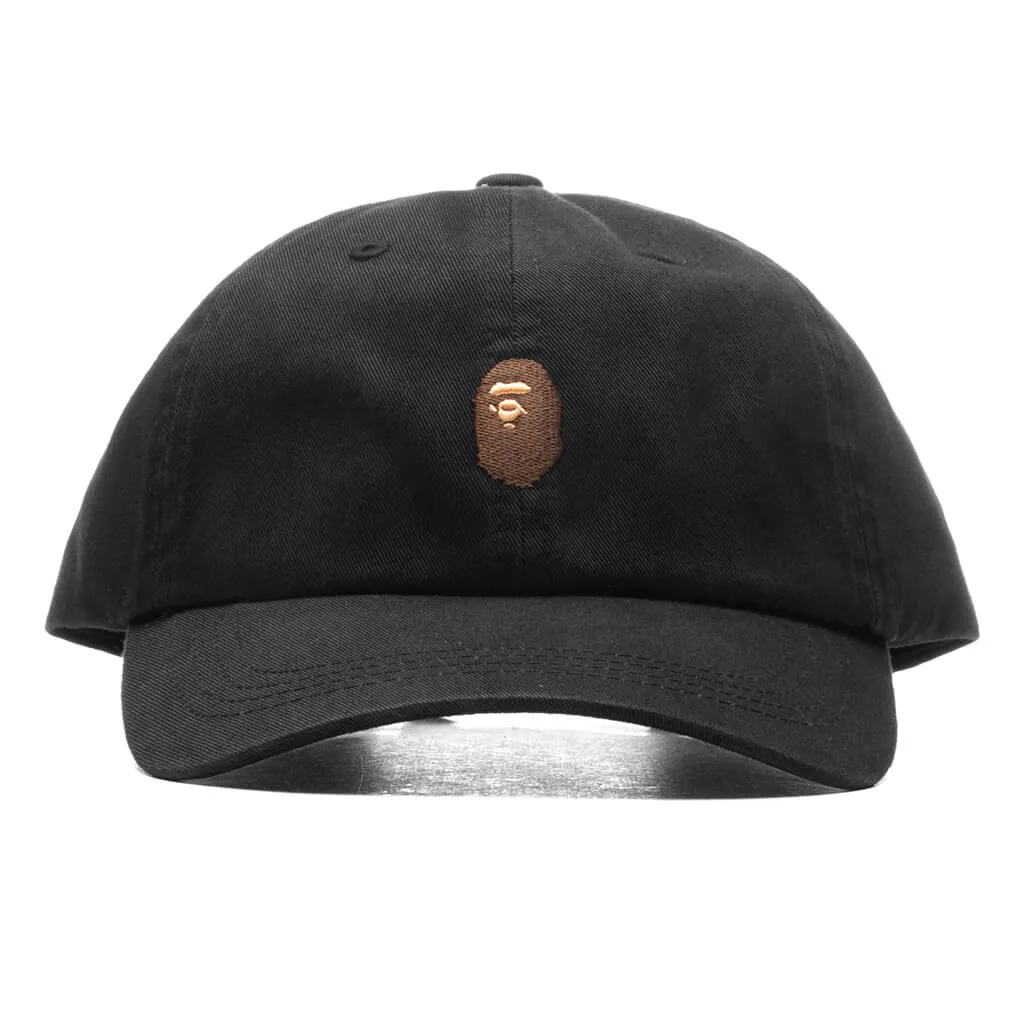 Black One Point Panel Cap