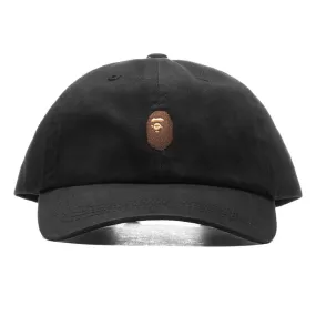 Black One Point Panel Cap