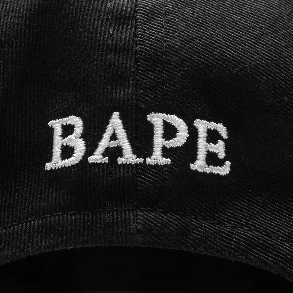 Black One Point Panel Cap