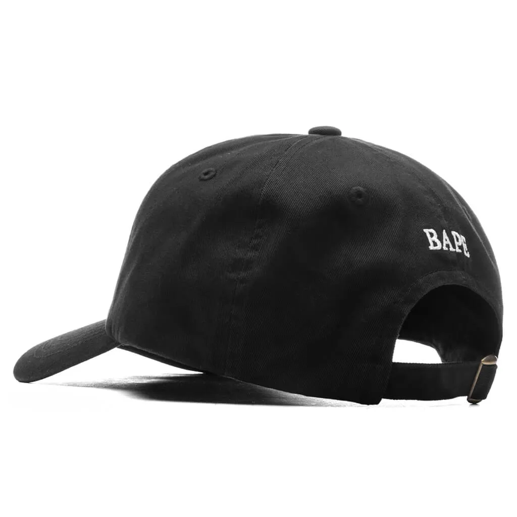 Black One Point Panel Cap