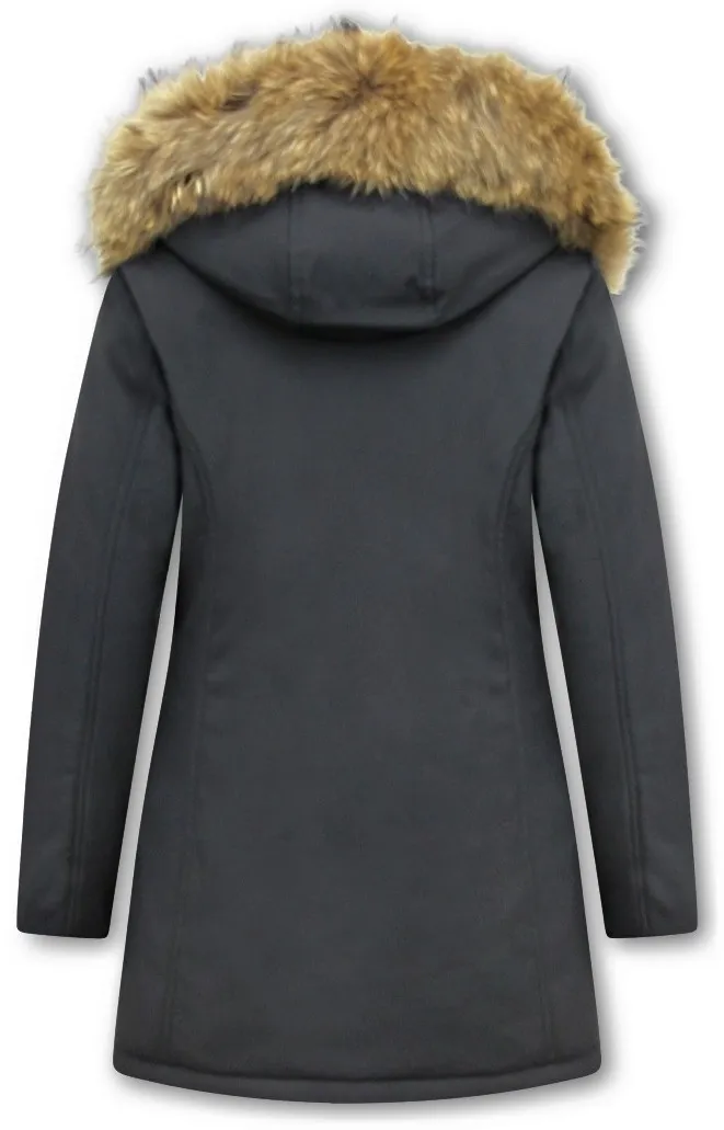 Black Women's Fox Fur Winter Coat