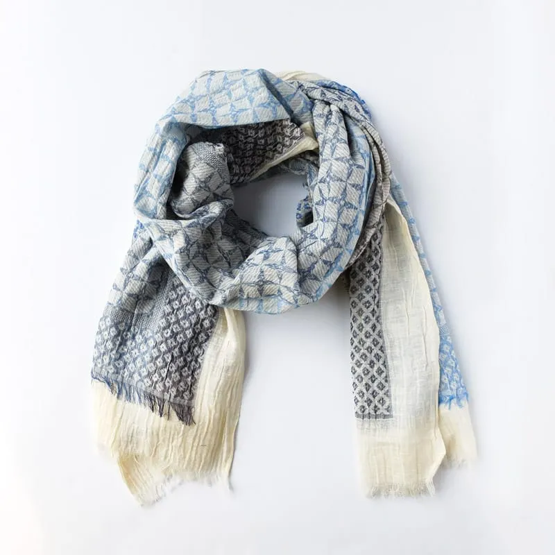 Blue Cotton Scarf - Rita