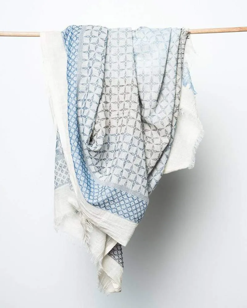 Blue Cotton Scarf - Rita