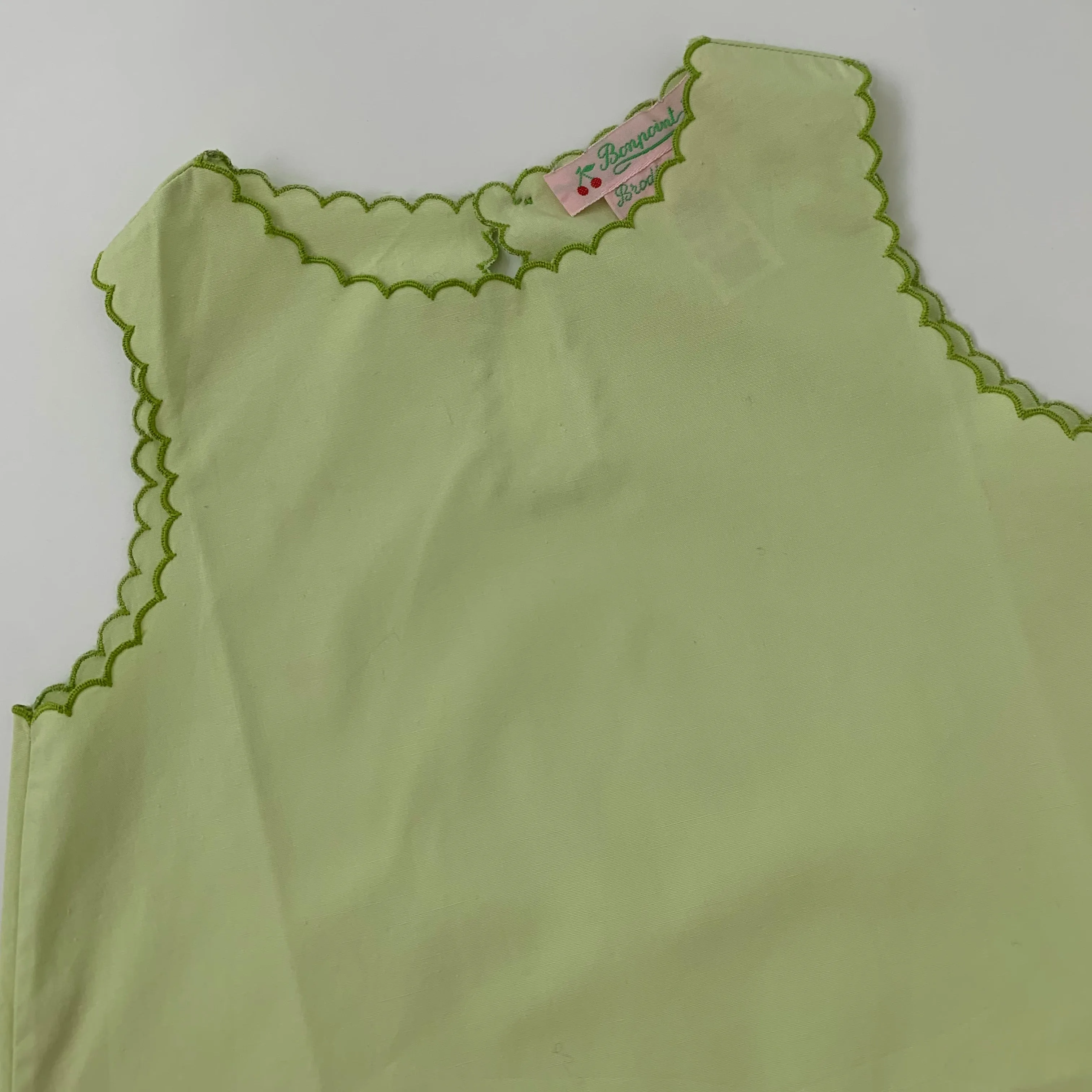 Bonpoint Lime Green Dress With Bag: 2 Years - Cute Designer Outfit for Toddlers