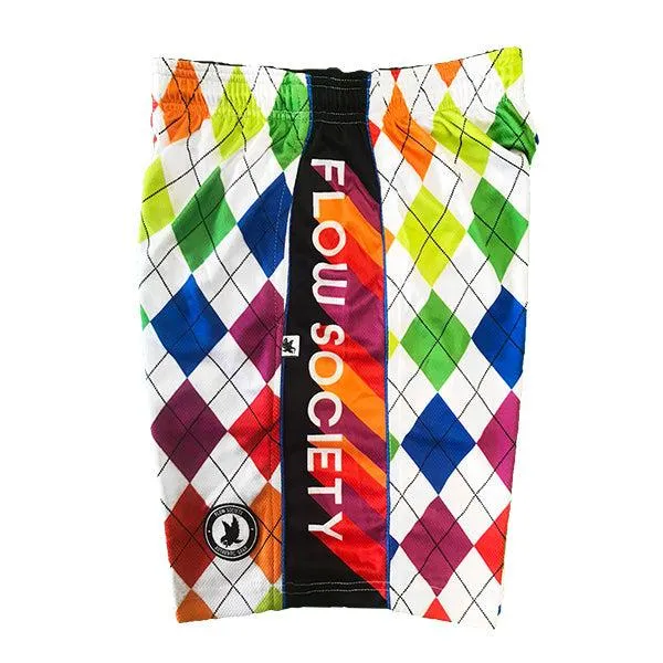 Boys Neon Argyle Shorts