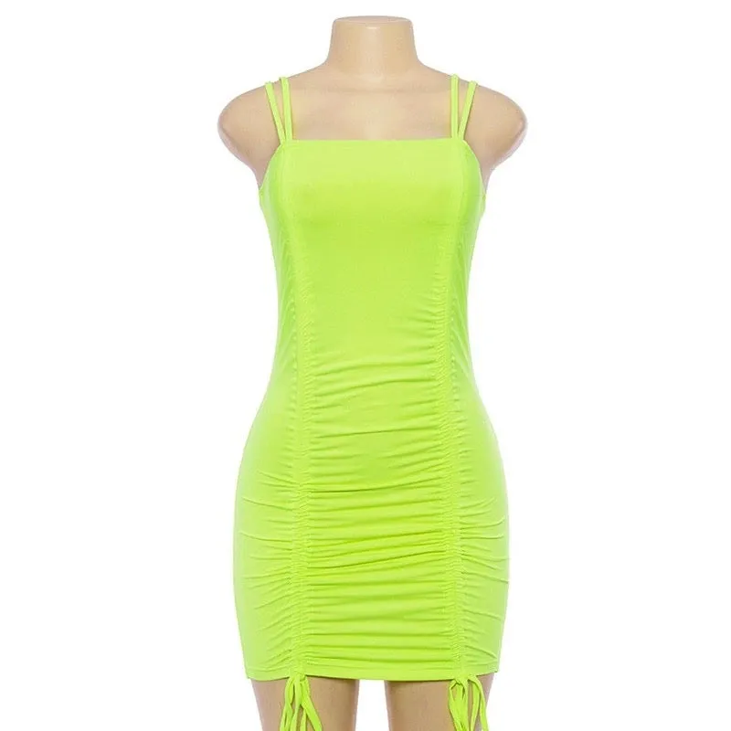 Bright Yellow Spaghetti Strap Dress