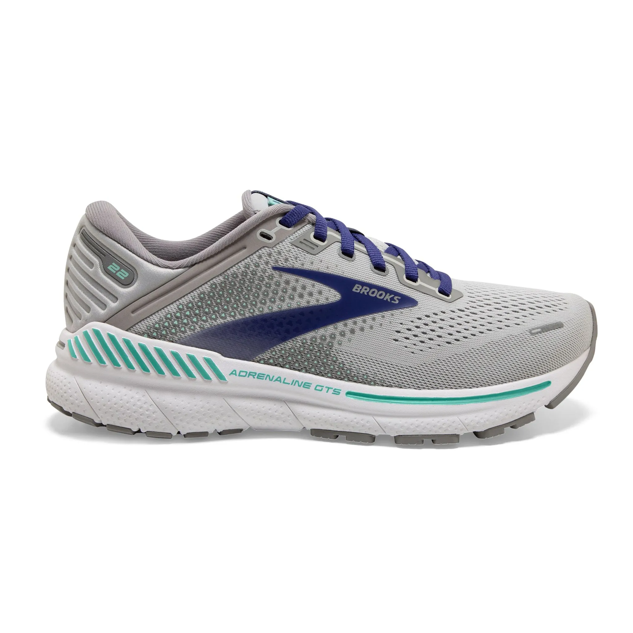 Brooks 120353 045 Adrenaline GTS 22 Blue Alloy Green Running Shoes with Cushion Support