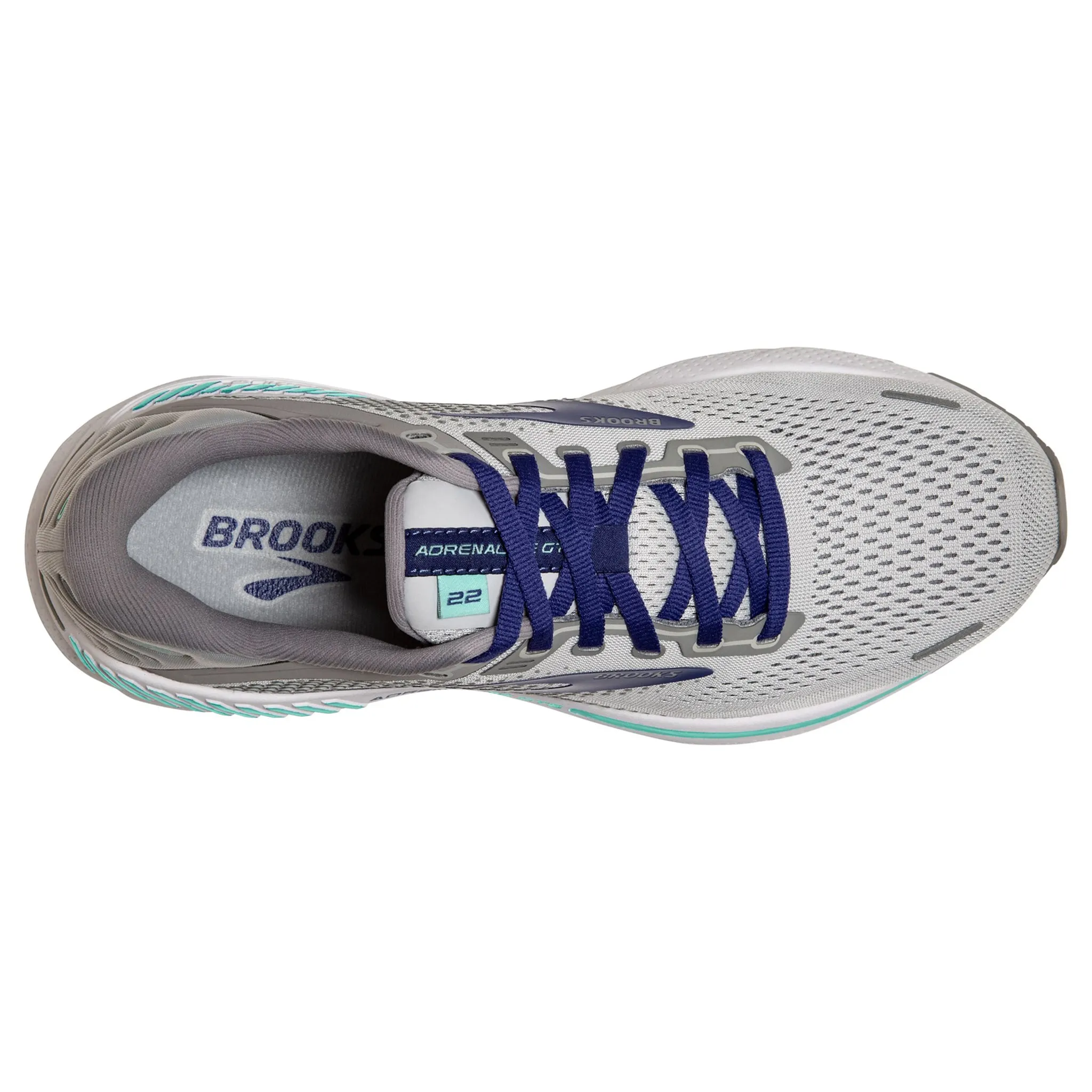 Brooks 120353 045 Adrenaline GTS 22 Blue Alloy Green Running Shoes with Cushion Support