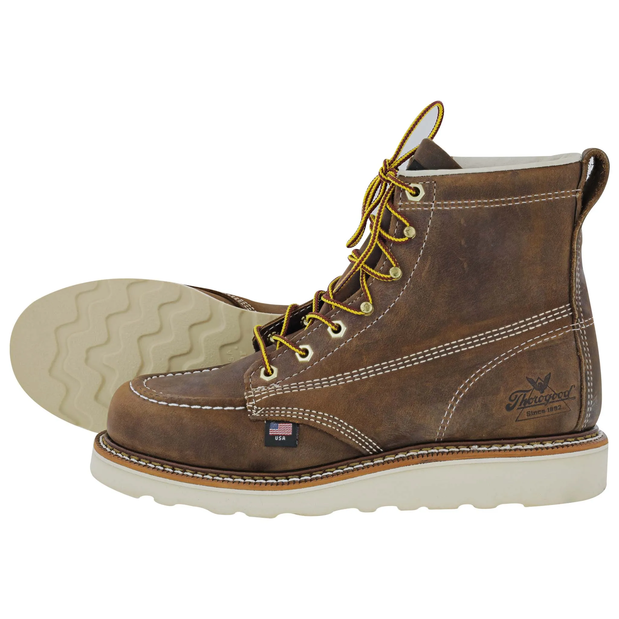 Brown Leather Moc Toe Work Boots 814-4203