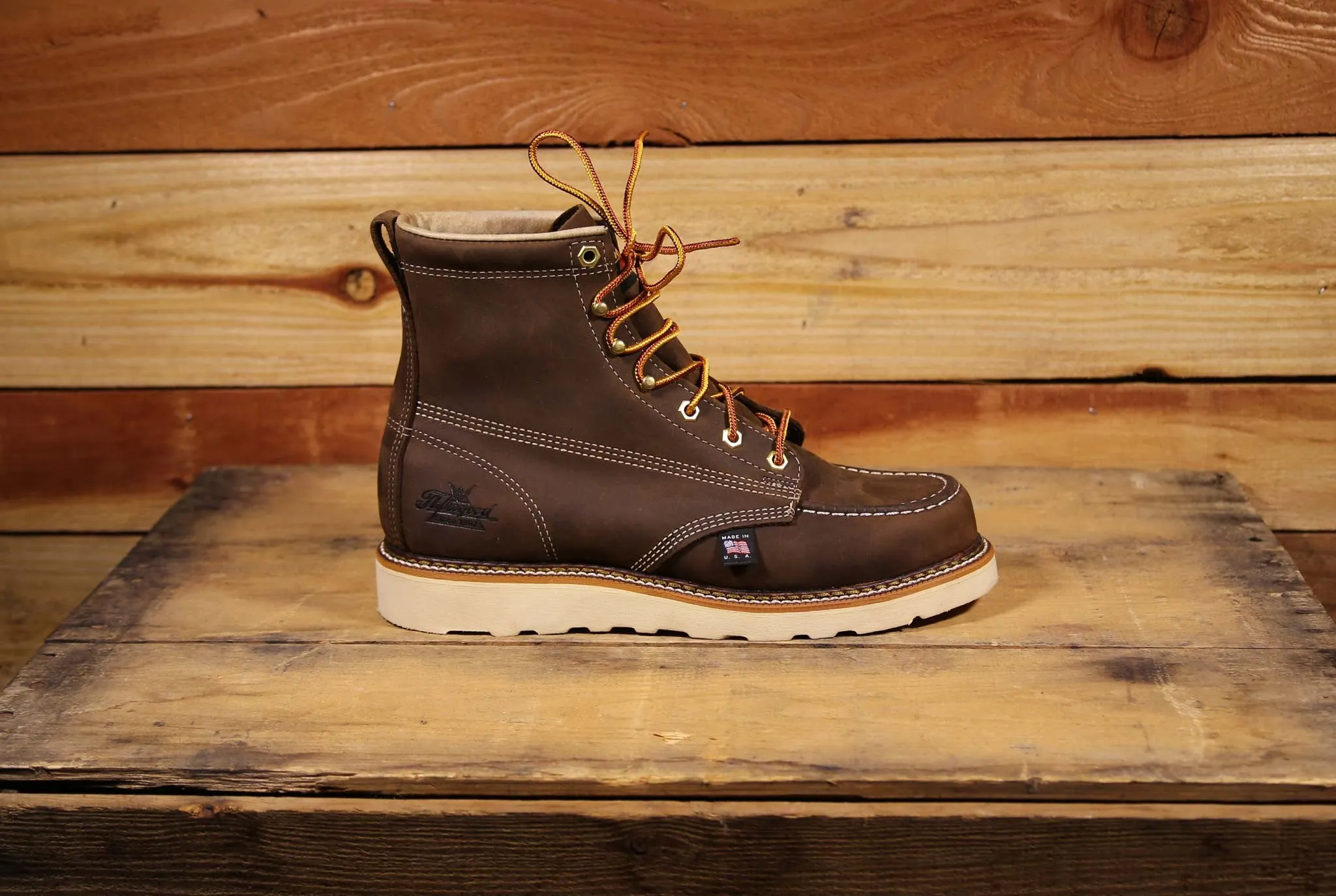 Brown Leather Moc Toe Work Boots 814-4203