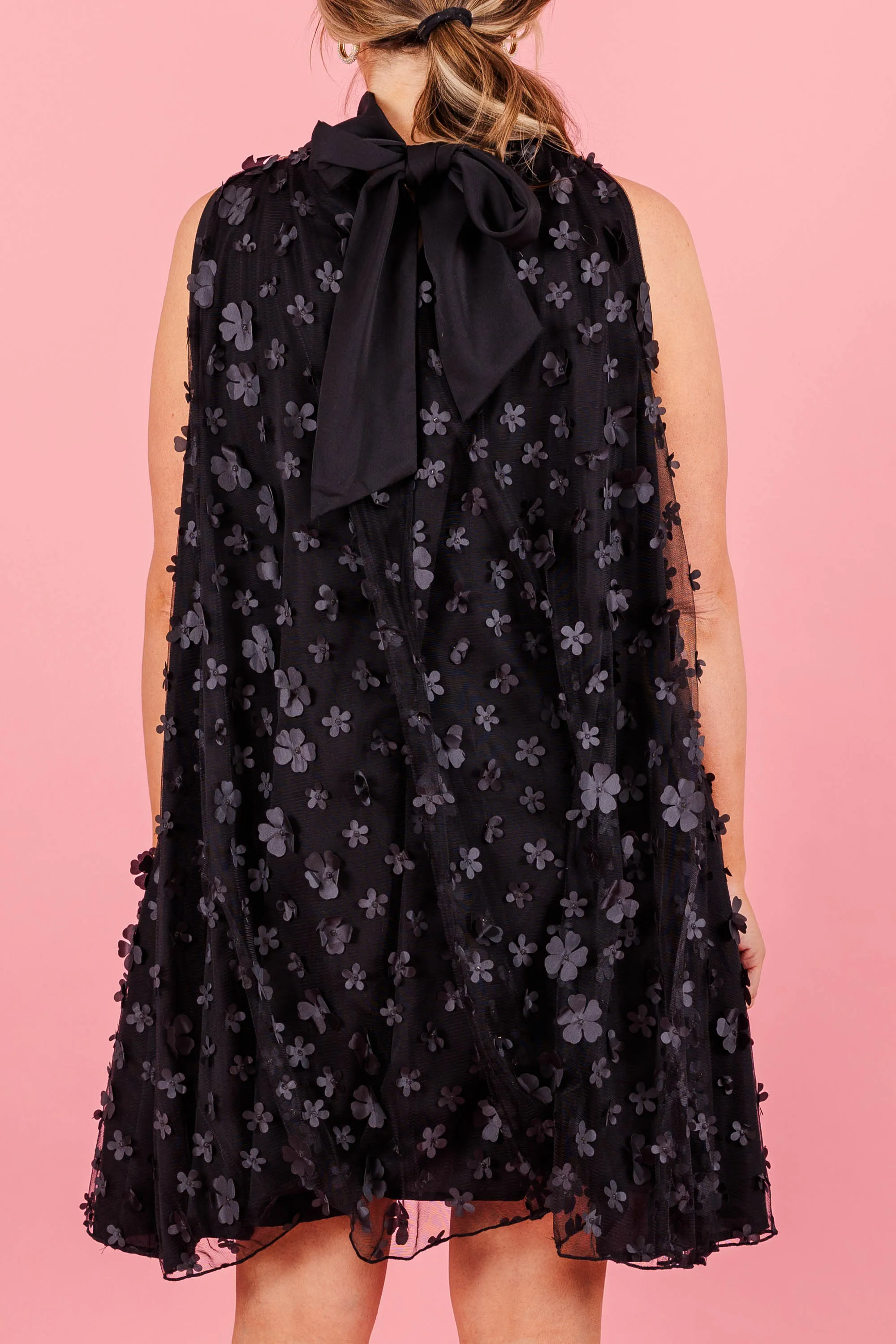 Black Busy Blooming Dress