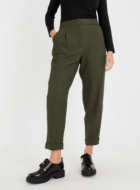 Khaki Tapered Trousers 20S by Tu