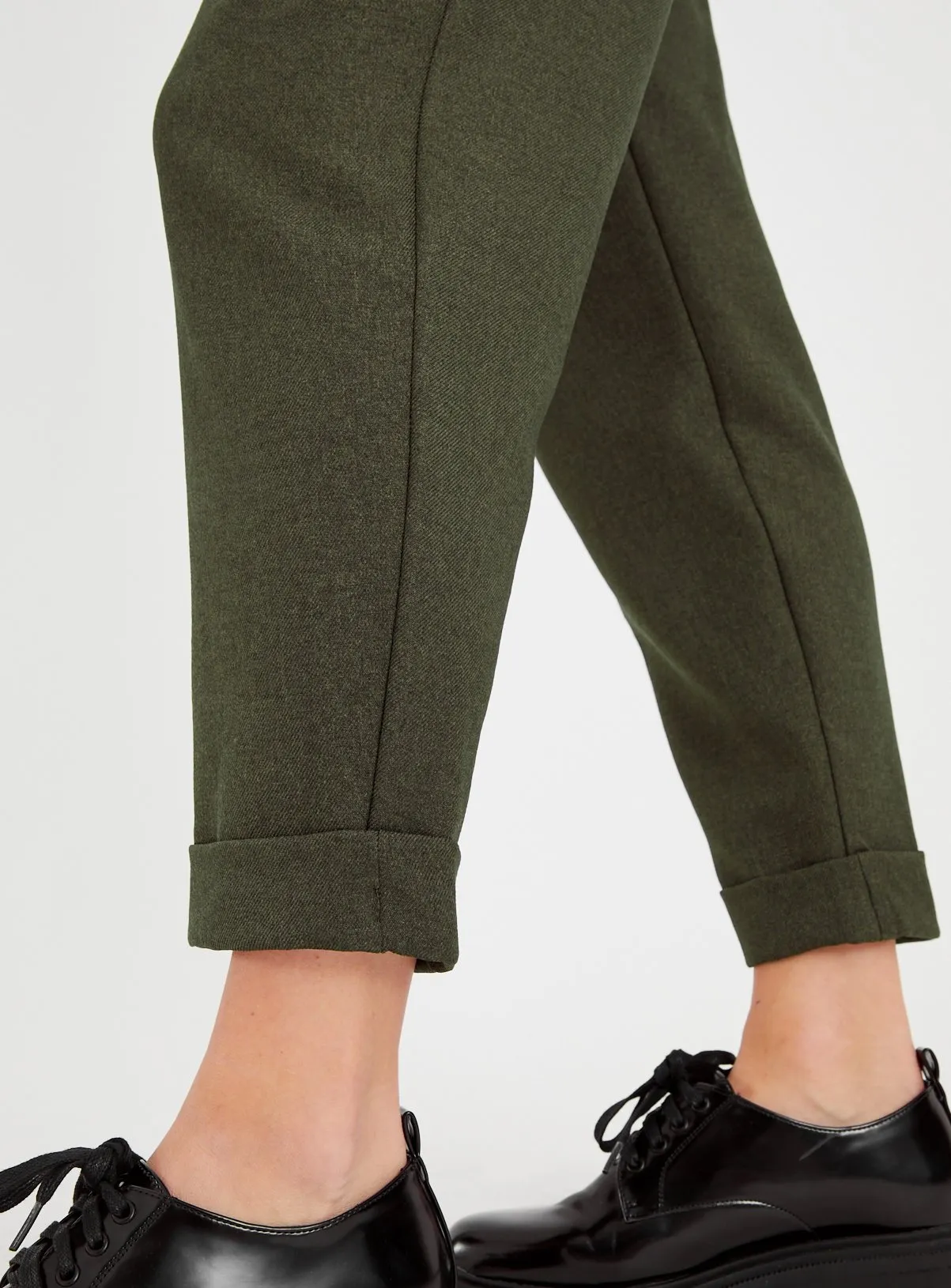 Khaki Tapered Trousers 20S by Tu