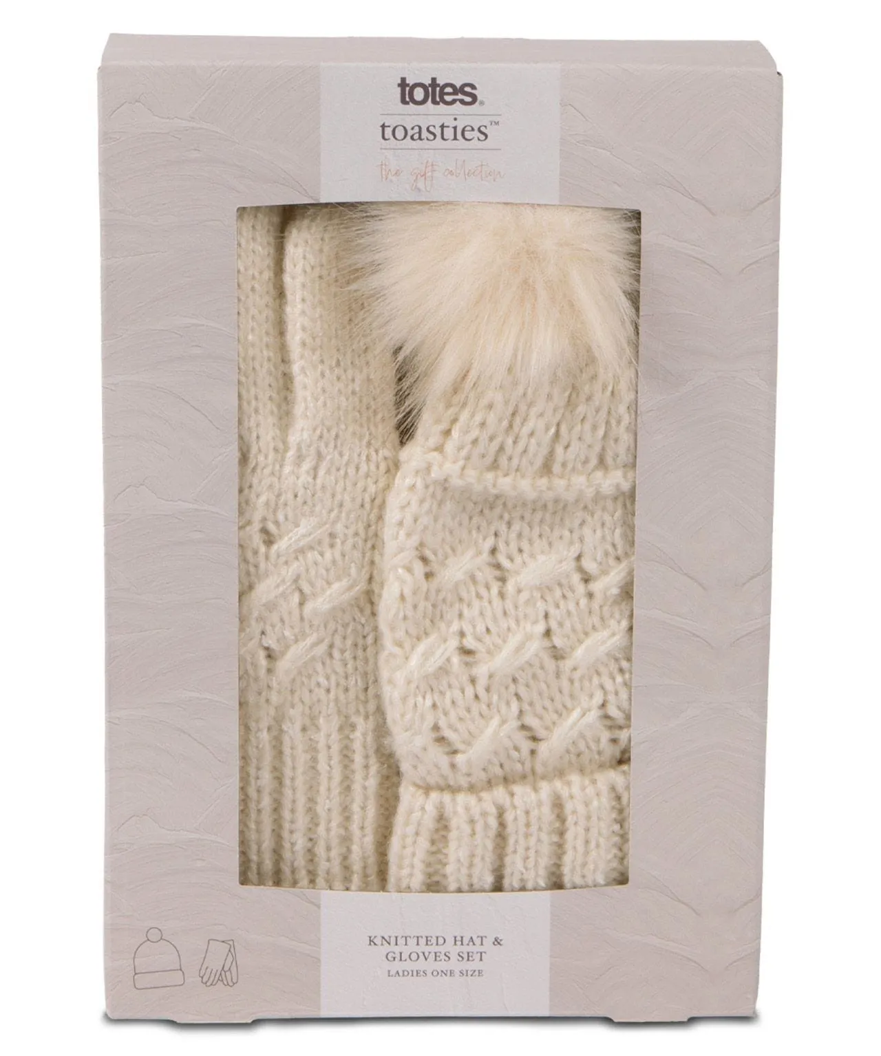 Cable Knit Hat and Glove Set for Women